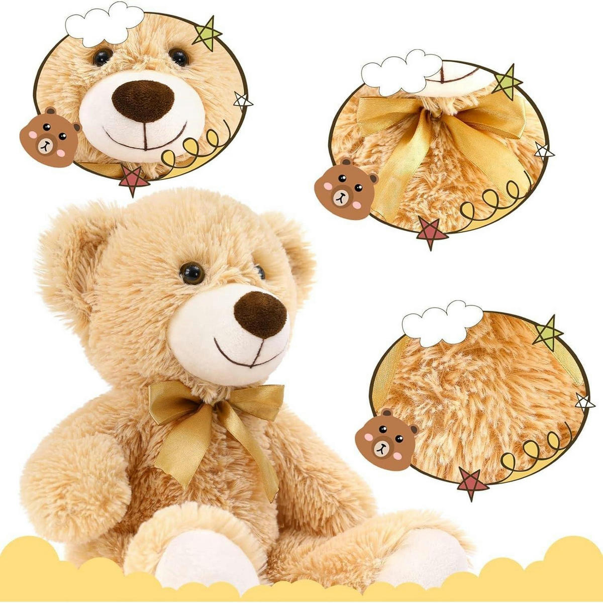 STOFFTIER 10-teiliges Set 35 cm Hellbraun - Braun, Textil (12/25cm)