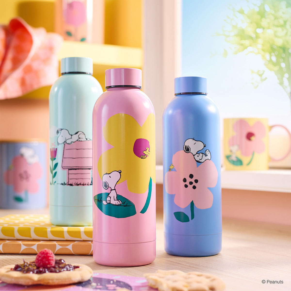 TRINKFLASCHE Peanuts - Blau, Metall (0.5L) - Butlers