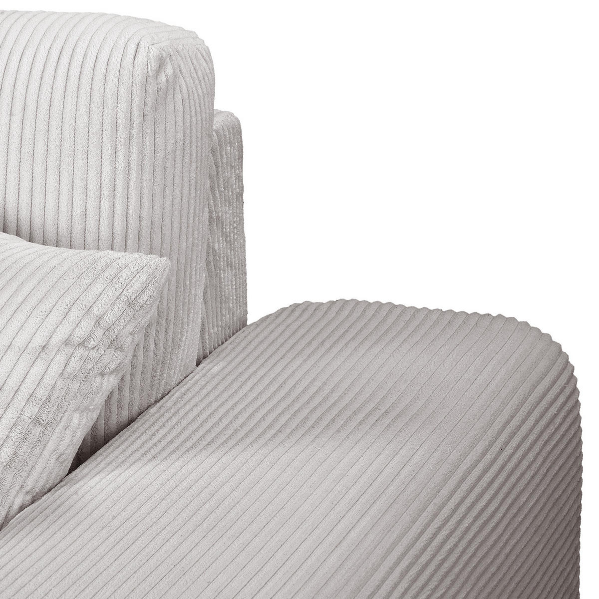 BIGSOFA - Hellgrau/Schwarz, Kunststoff/Textil (237/79/144cm) - home24