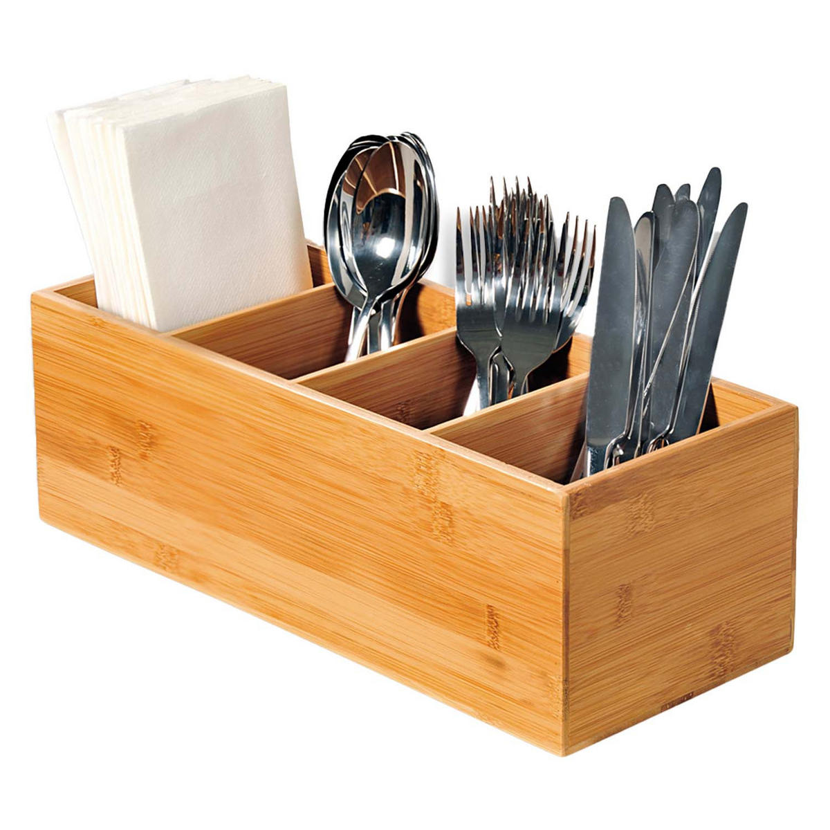 BESTECKBOX, 6 Stück - Bambus, 35 x 14cm - Naturfarben, Holz (35/12/14cm) - Kesper