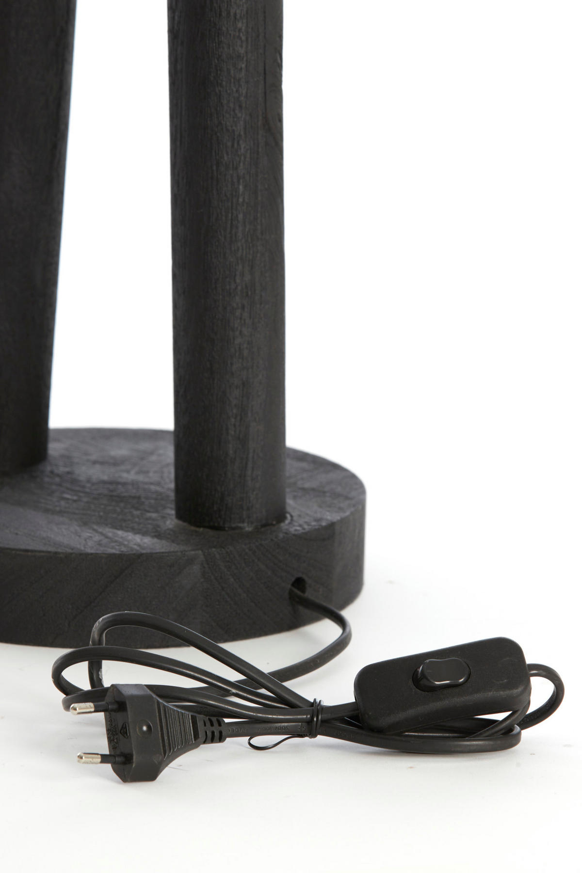 LAMPENFUSS Xitta Schwarz Ø20/55 cm - Schwarz, Holz (20/20/55cm) - Light & Living