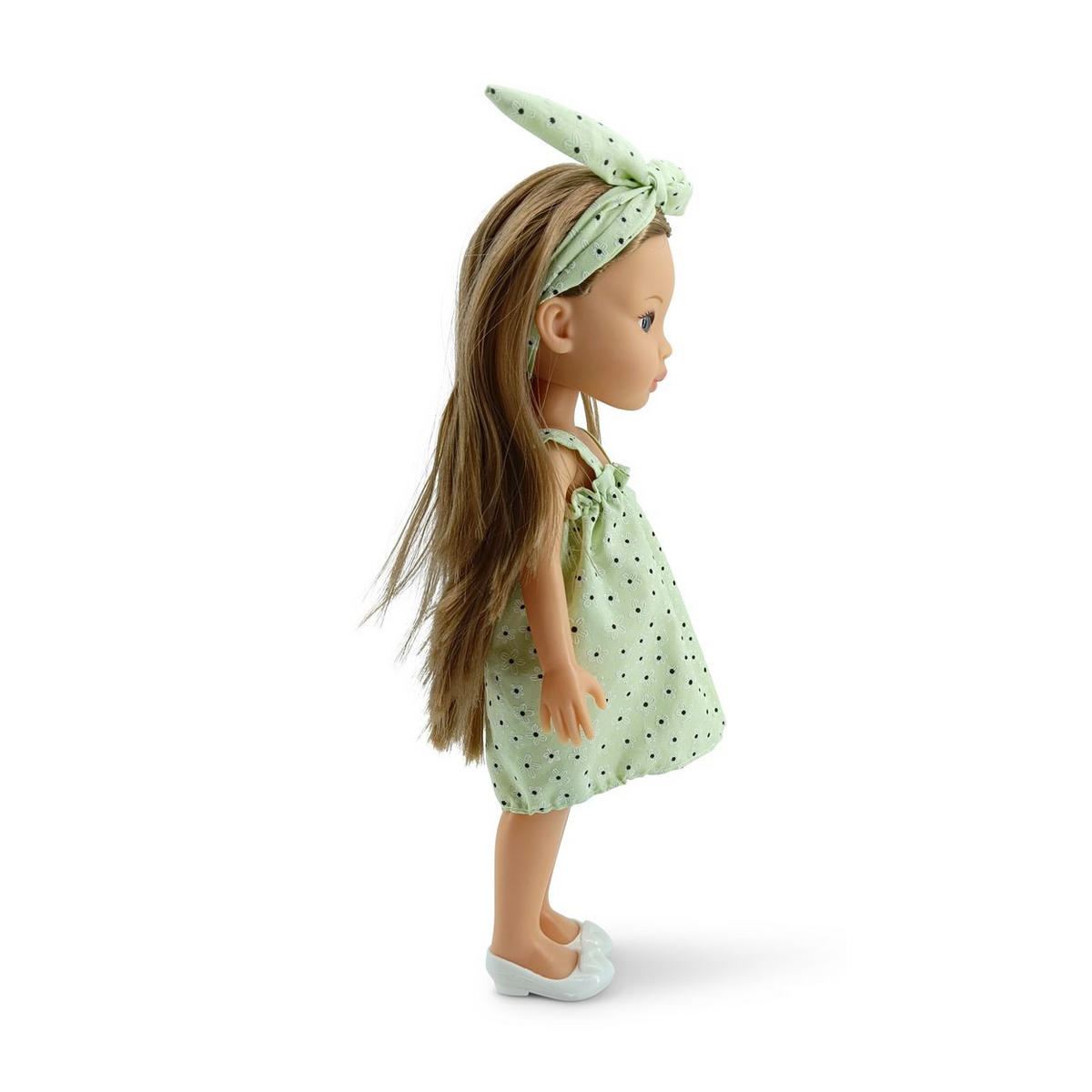 KINDERPUPPE Pretty Doll grün 33 cm, Kleidung, Haare, Schuhe, beweglich, Rollenspiel, ab 3 Jahren - Grün, Kunststoff (11/7/33cm) - Moni
