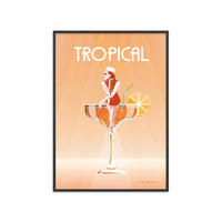 POSTER mit Rahmen Wild Apple - Tropical Drink - Schwarz/Orange, Holz/Papier (70/100cm) - Poster&Frame