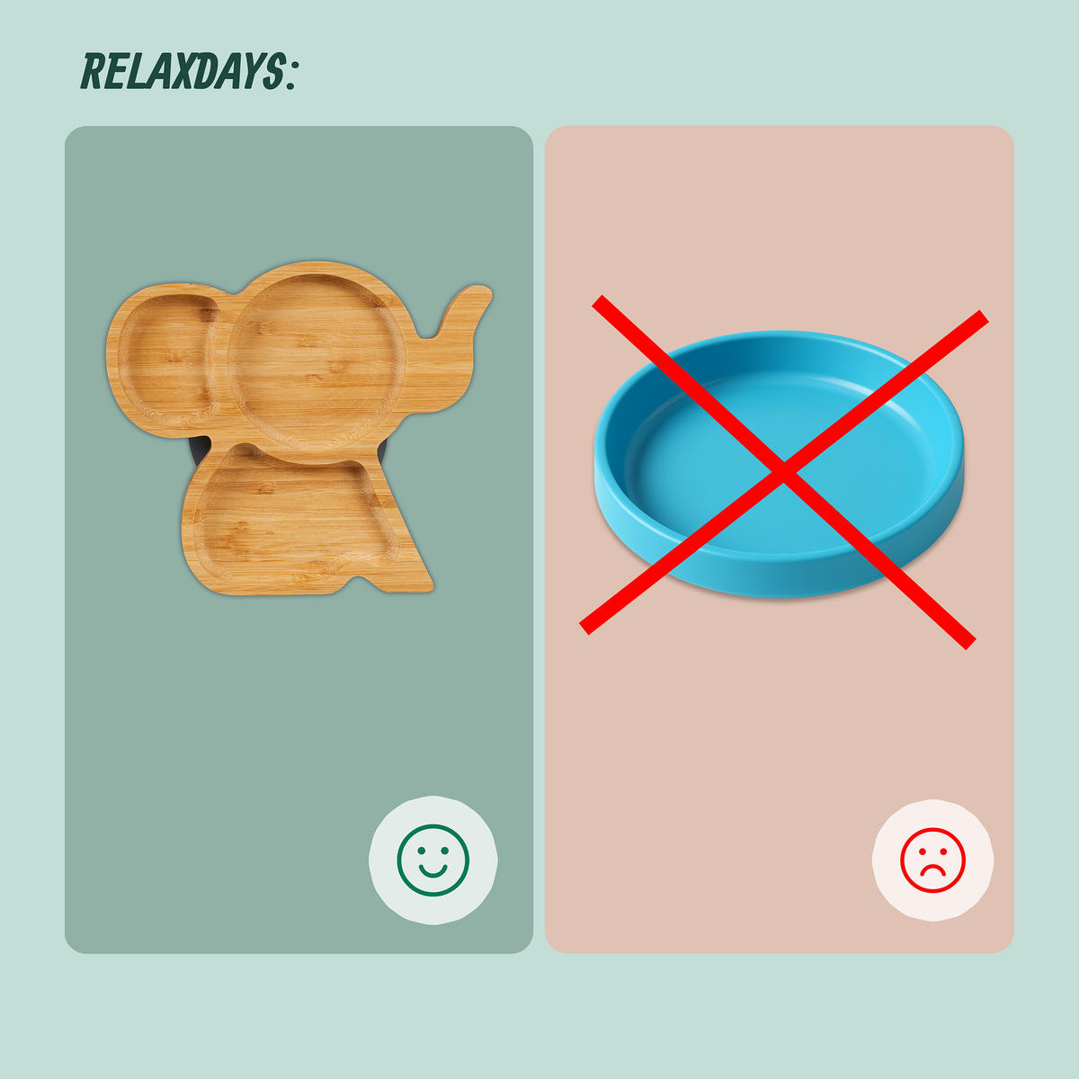 DETSKÉ menu - svetlohnedá, drevo/plast (21.5/3/18.5cm) - Relaxdays