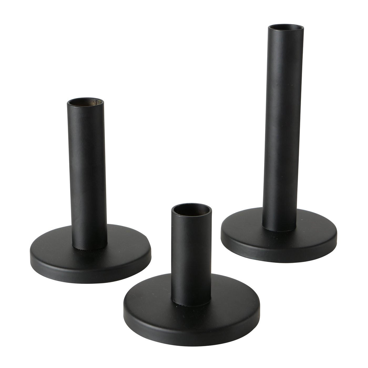 METALLKERZENHALTER 3er Set Malko - Schwarz, Metall (9/16/9cm) - Boltze Home