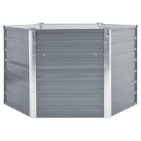 GARTEN-HOCHBEET Verzinkter Stahl 129x129x77 cm Grau - Grau, Metall (129/77/129cm) - furnicato