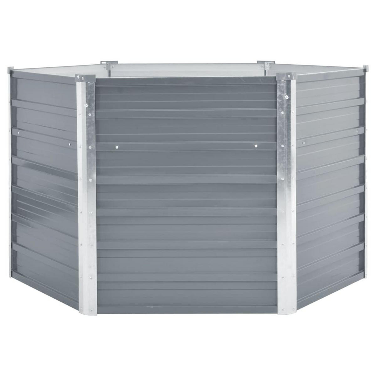 GARTEN-HOCHBEET Verzinkter Stahl 129x129x77 cm Grau - Grau, Metall (129/77/129cm) - furnicato