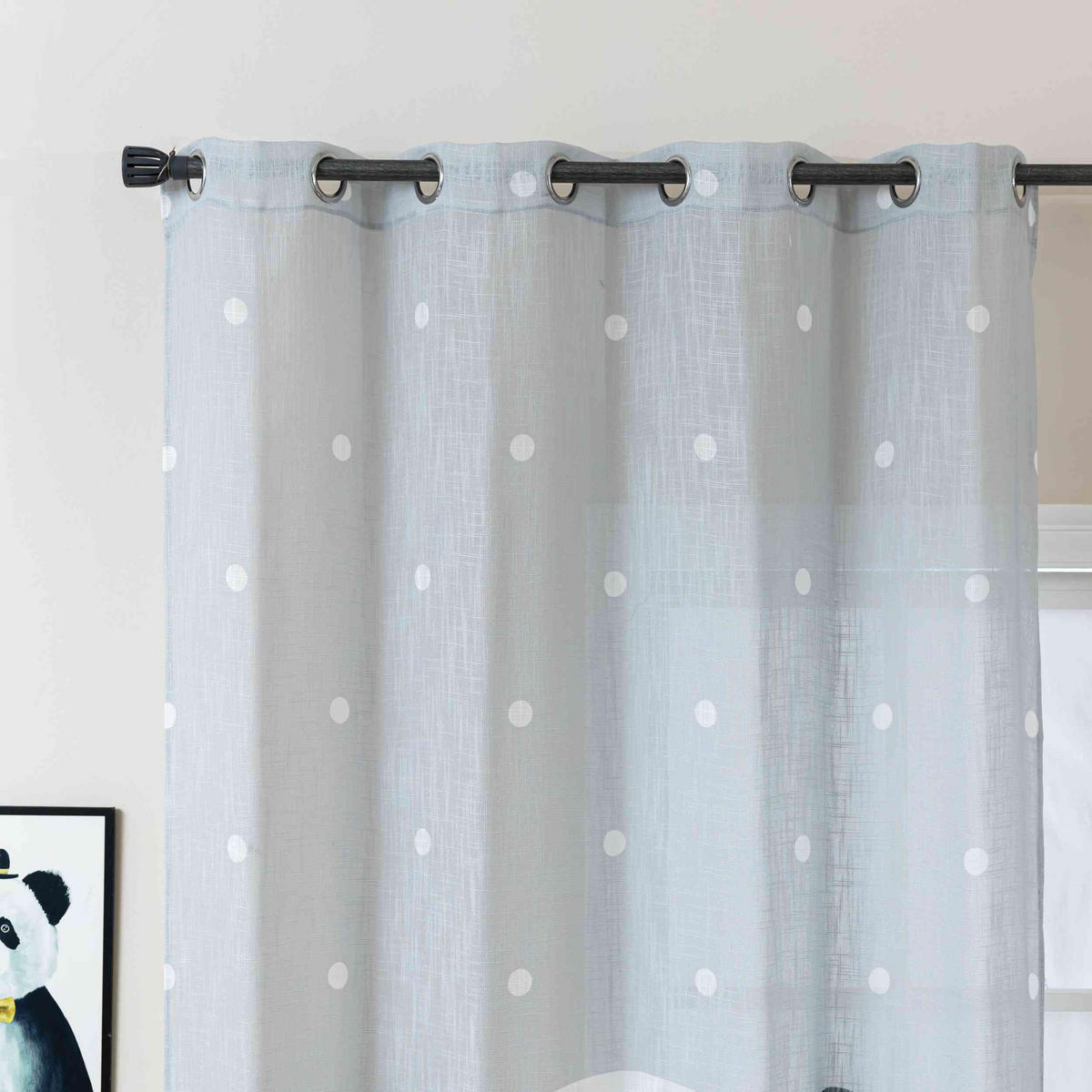VORHANG 2ER SET SEOUL HxB 245x140 cm Panda - Weiß, Textil (140/245cm) - Gardinenbox