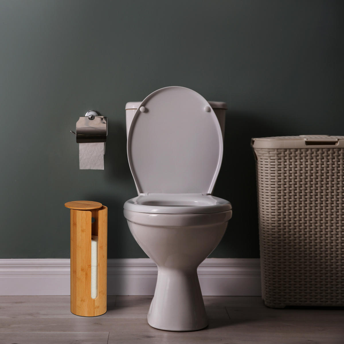 TOILETTENPAPIER-AUFBEWAHRUNG - Hellbraun, Holz (14.5/42/14.5cm) - Relaxdays