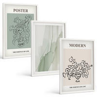 BILDER SET 3er Set - 40x60 cm Weißer Rahmen - Blumen in einer modernen Vase - Weiß, Kunststoff (40/60cm) - TULUP