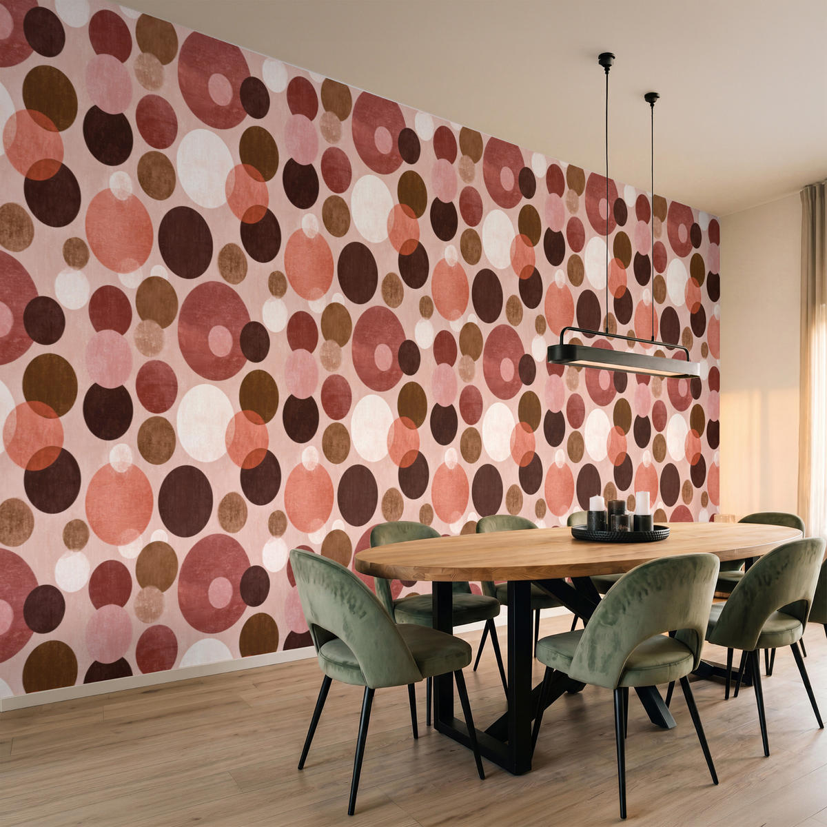 TAPETE - Kreise - Modern - Farbenfroh - 500x220 cm - Multicolor, Papier (500/220cm) - OnlyWow