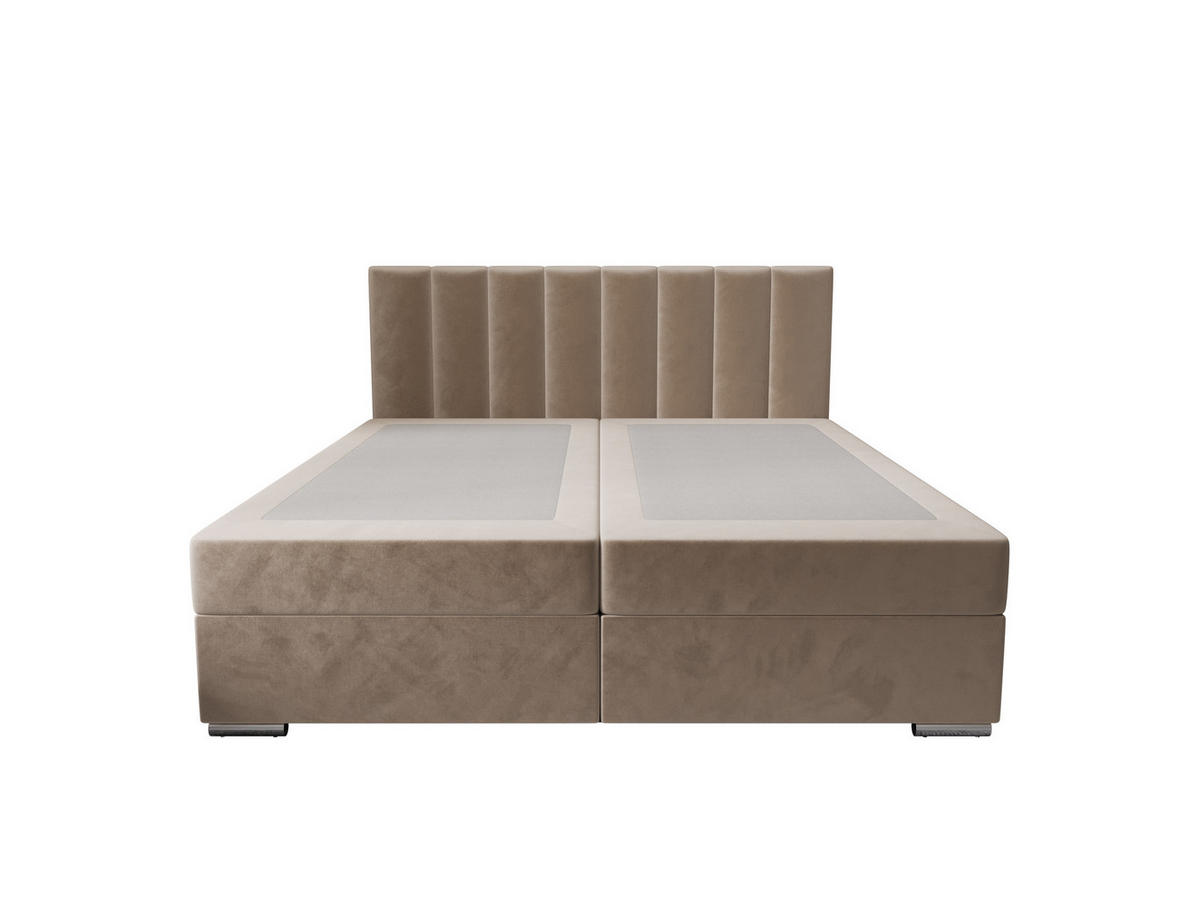 BOXBETT ZILANO 2 mit Matratze H3 und Topper 180x200 Itaka 48 - Cappuccino, Holz/Textil (180/200cm) - Bedante