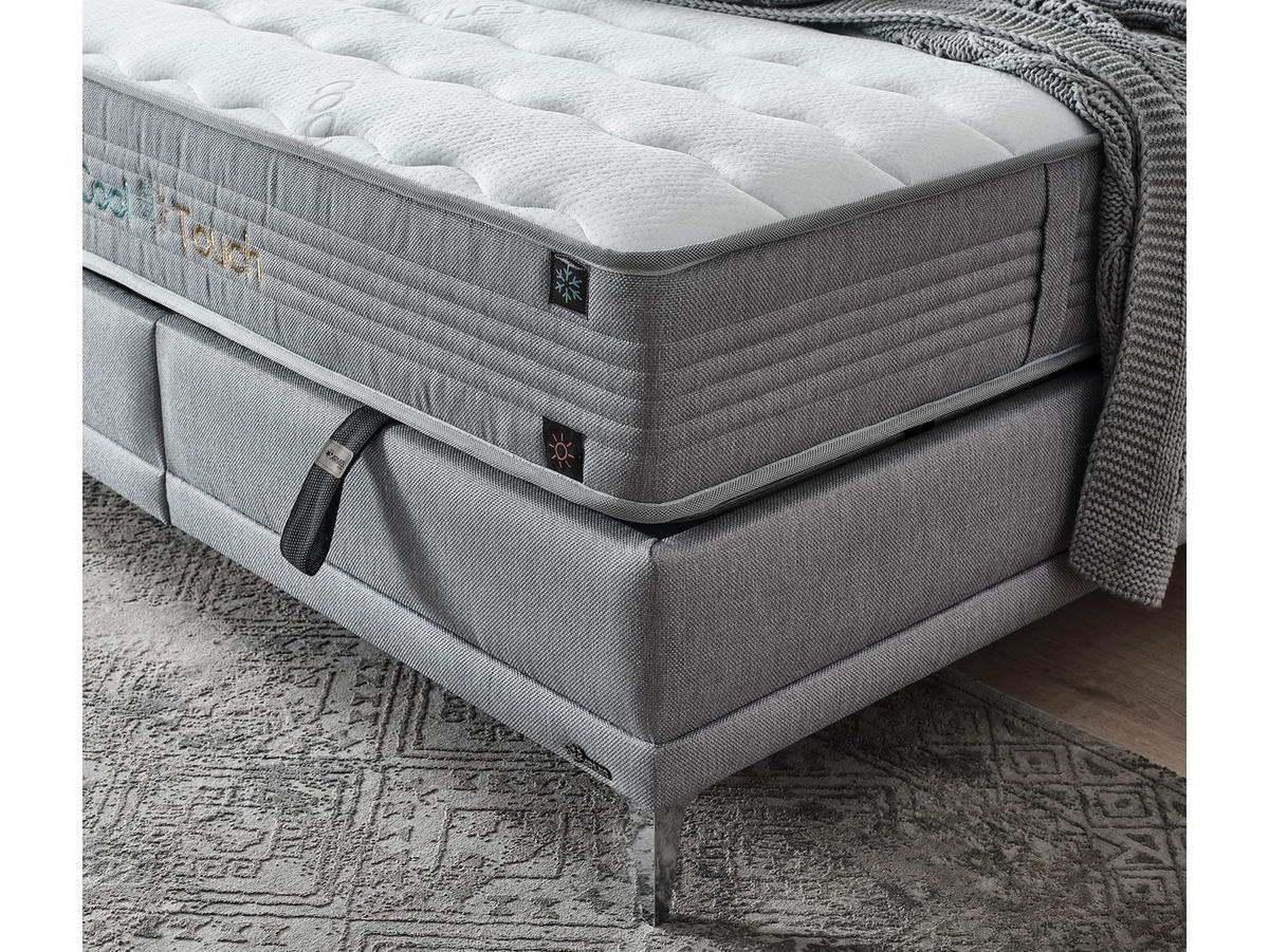 POLSTERBETT Cool Touch 120x200 Grau - Grau, Textil/Metall (120/200cm) - Villa Möbel