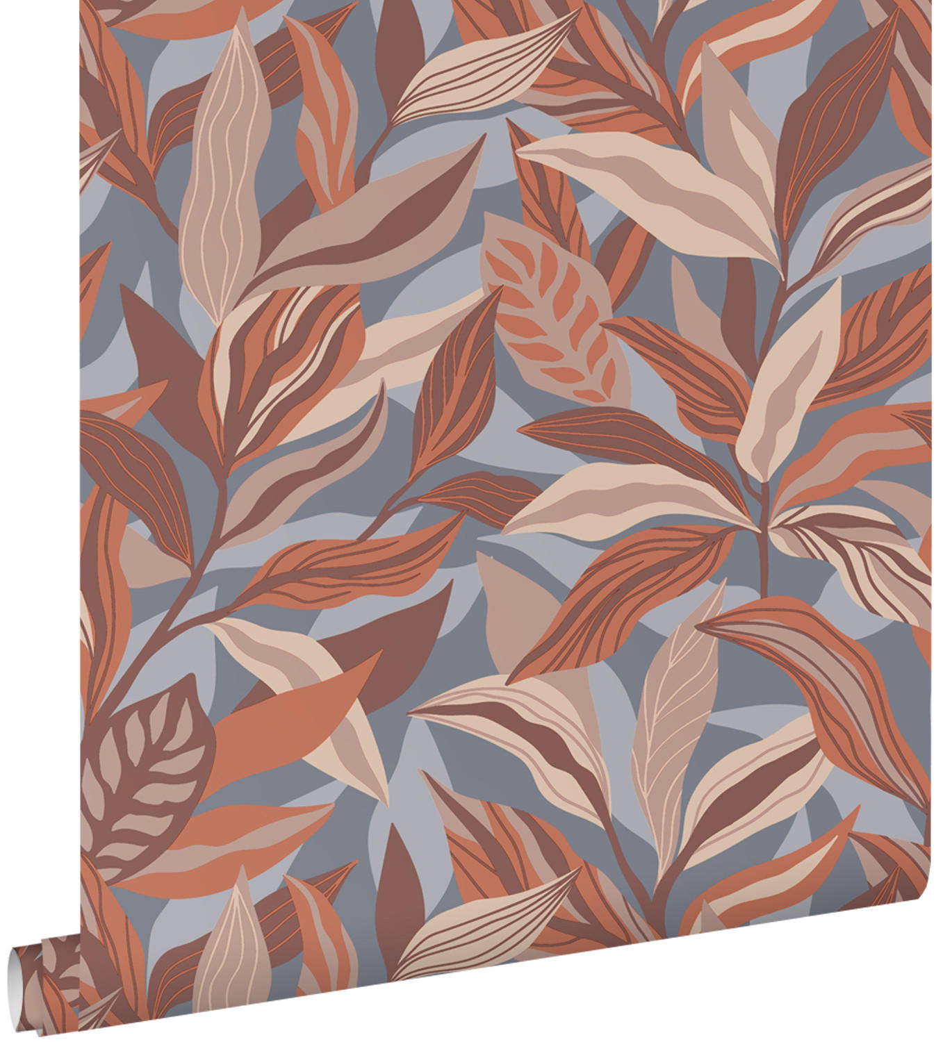 TAPETE tropische Blätter 50 x 900 cm - Terracotta, Papier (50/900cm) - ESTAhome