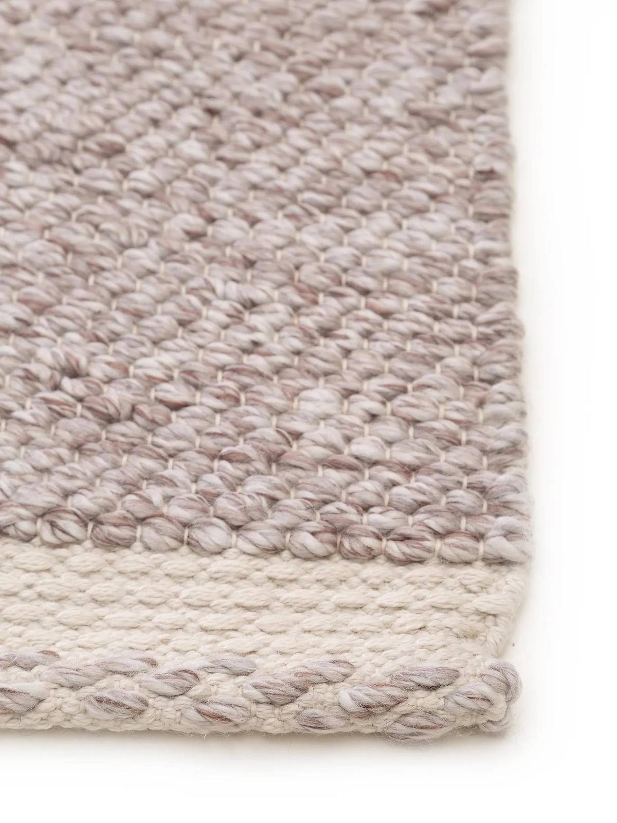 TEPPICH aus recyceltem Material Kiah Cream/Taupe 70x200 cm - Creme, Textil (70/200cm) - benuta Pure