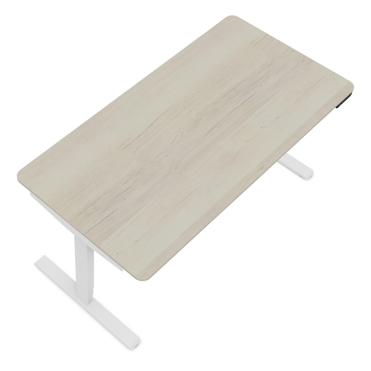 SCHREIBTISCH Elektrisch höhenverstellbarer Schreibtisch Y-Line Curved Eiche Polar Signalweiß 180/80/62-127cm - Eiche Bianco/Weiß, Holzwerkstoff/Metall (80/180/127cm) - ASSMANN