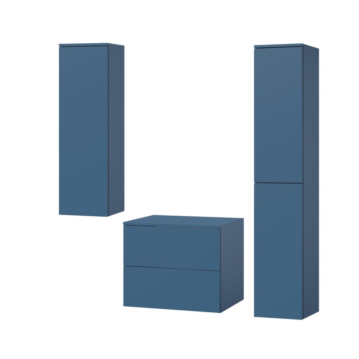 BADMÖBEL-SET Color Meeresblau 3-Teilig (2S 60 + 1D 100 + 2D 160) - Dunkelblau, Holzwerkstoff (120/160/45cm) - mzm24