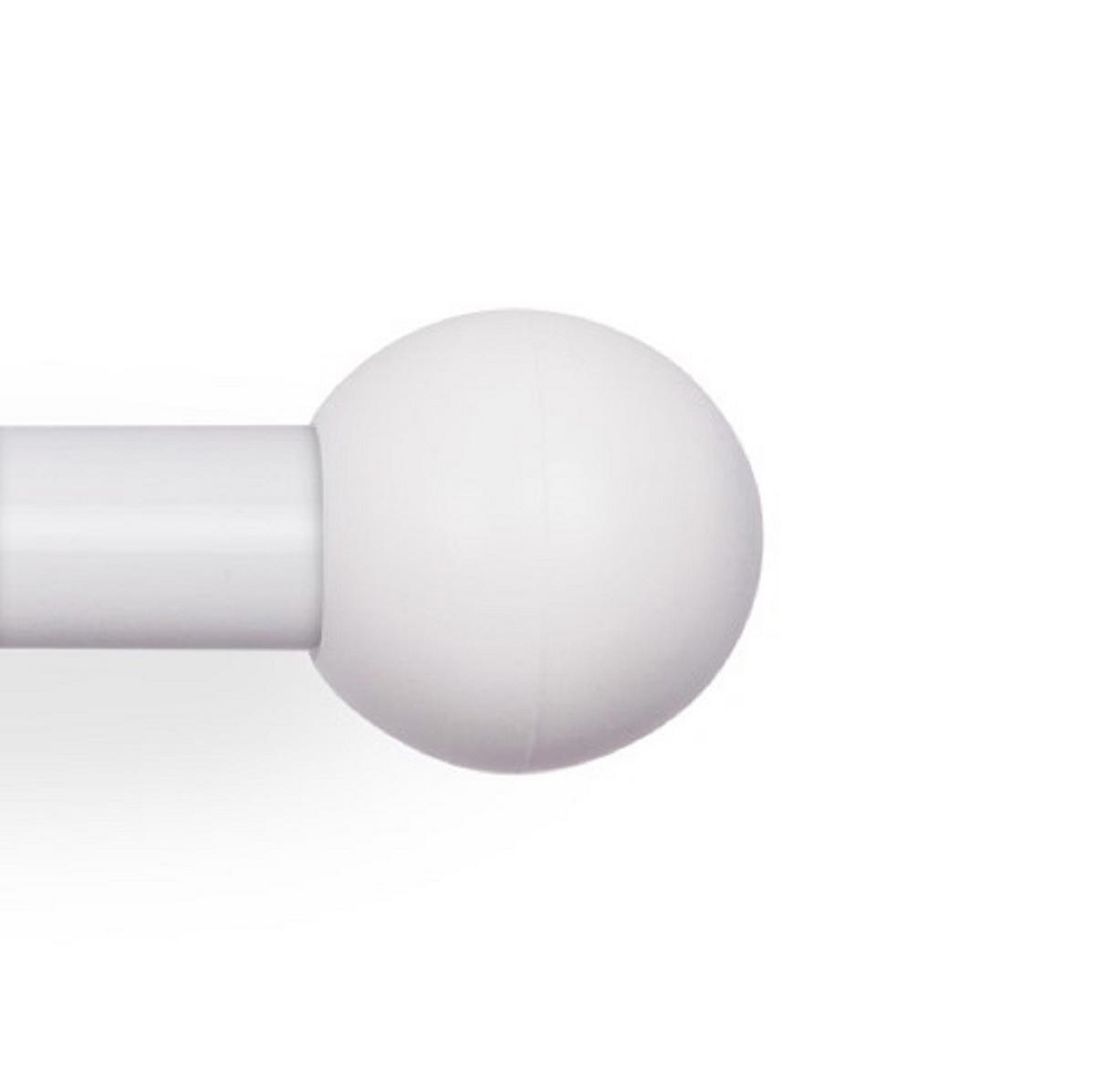 GARDINENSTANGENSET 120-220cm Weiß Kugel - Weiß, Metall (120cm)