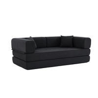 3-SITZER 200/100/70 cm Schlafsofa schwarz aus Cord mit Armlehnen - Schwarz, Textil (100/70/200cm) - OKWISH