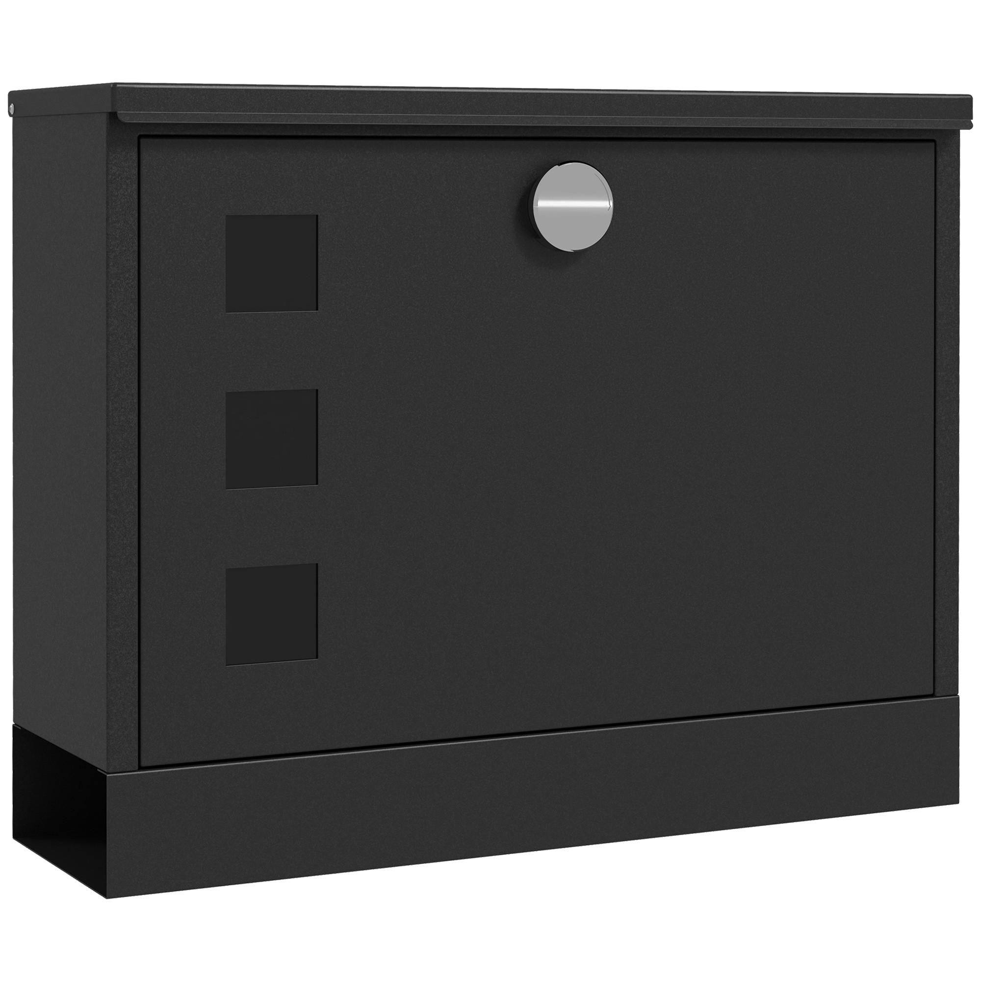 BRIEFKASTEN Metall Schwarz - Schwarz, Metall (11.5/29/36.5cm) - HOMCOM