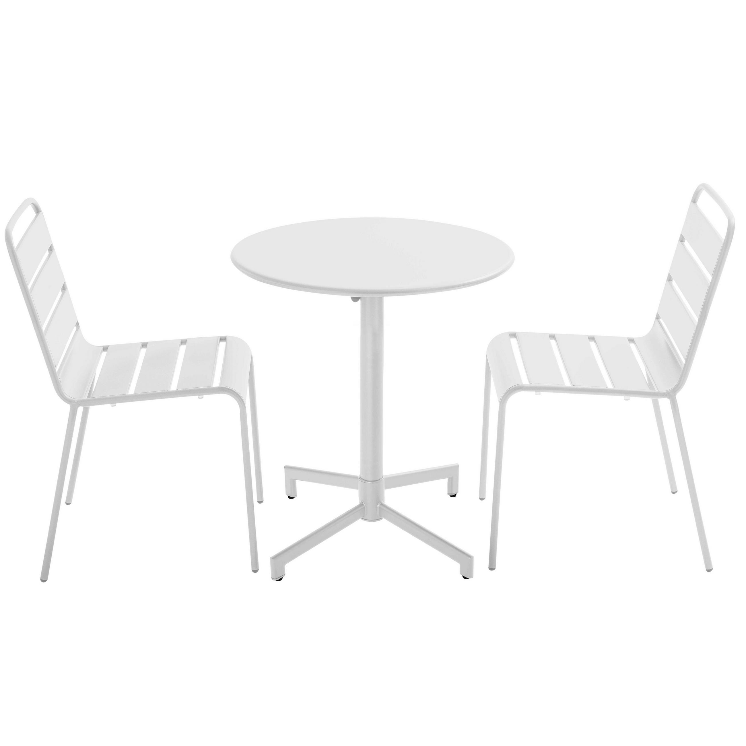 GARTENSET 3-tlg., Weiß - Weiß, Metall - Oviala