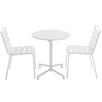 GARTENSET 3-tlg., Weiß - Weiß, Metall - Oviala