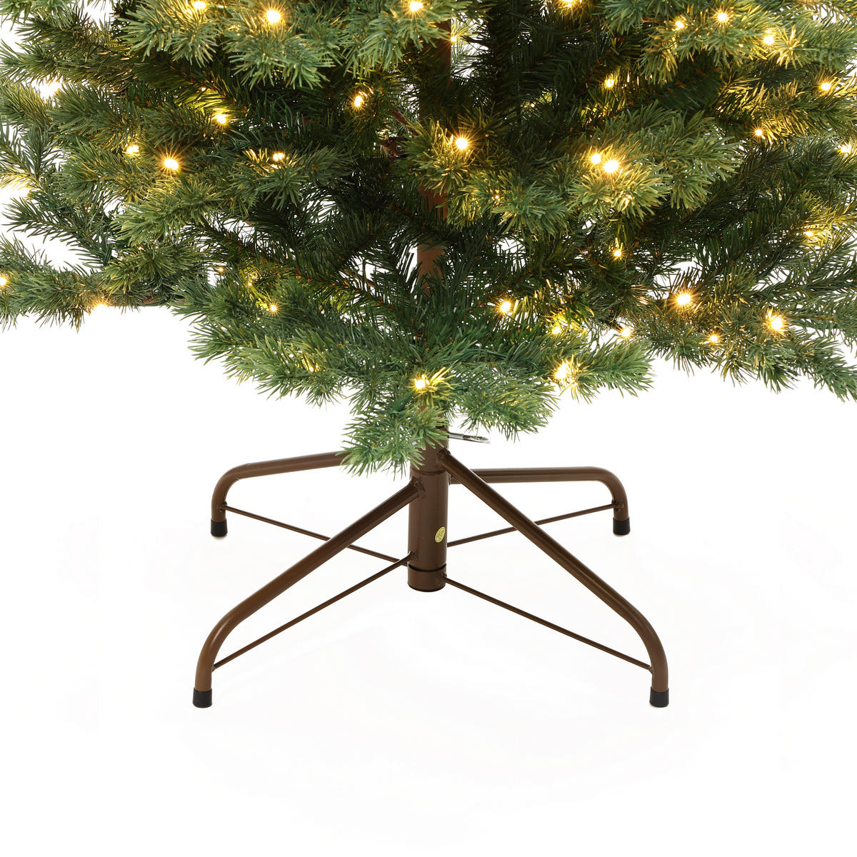 WEIHNACHTSBAUM 150 cm mit Beleuchtung, 1.068 PE-/PVC-Spitzen，250 LEDs - Grün, Kunststoff (150cm) - Hometopia