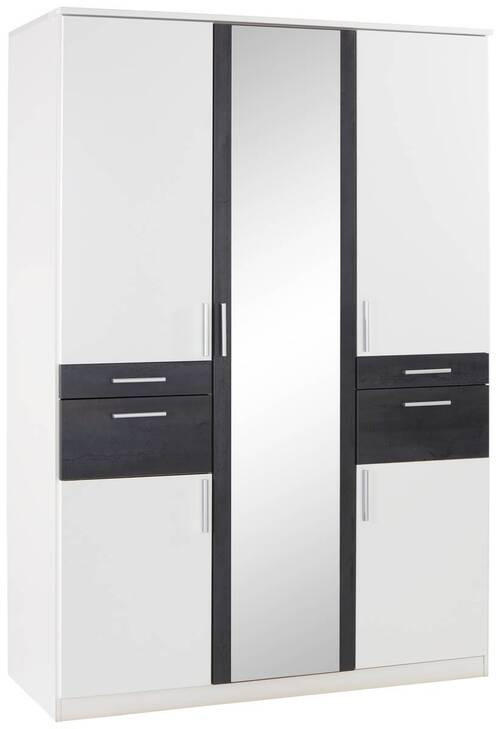 KLEIDERSCHRANK in Graphitfarben, Grau, Weiss  - Weiss/Silberfarben, Modern, Holzwerkstoff/Kunststoff (135/199/58cm) - MID.YOU