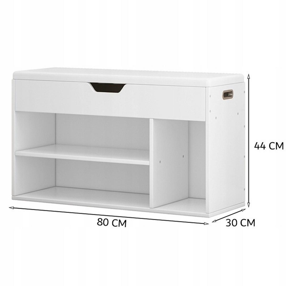 SCHUHSCHRANK, weiß 80/30/44 cm - Weiß, Holzwerkstoff (80/44/30cm)