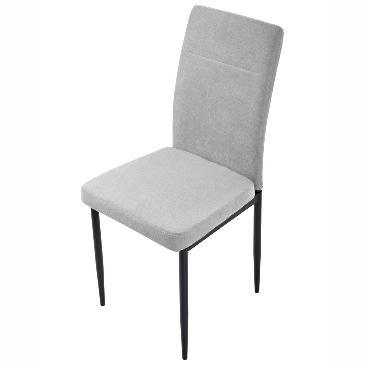 ESSZIMMERSTUHL 4er-Set Grau Riner - Schwarz/Grau, Textil (42/94/50cm) - Beliani