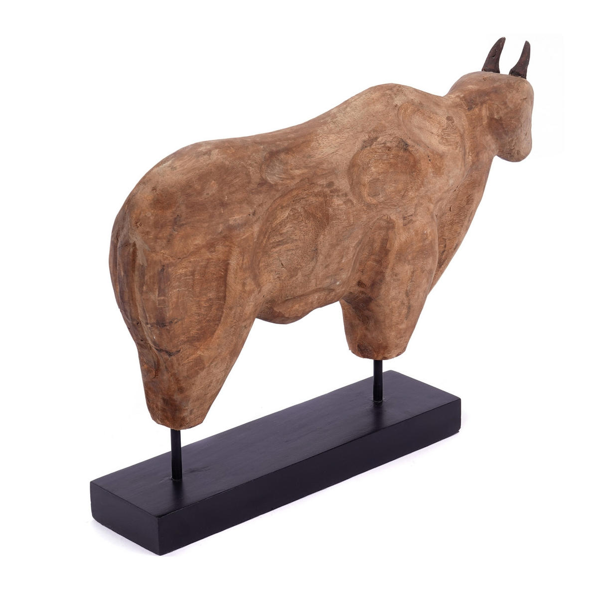 SKULPTUR Bull Mangoholz natur-schwarz - Naturfarben, Holz (48/32/10cm) - CREEDWOOD