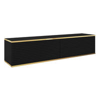 TV-HÄNGEBOARD Mucalma Schwarze mit geriffelten Fronten 135 cm - Schwarz, Holzwerkstoff (135/30/32cm) - Selsey