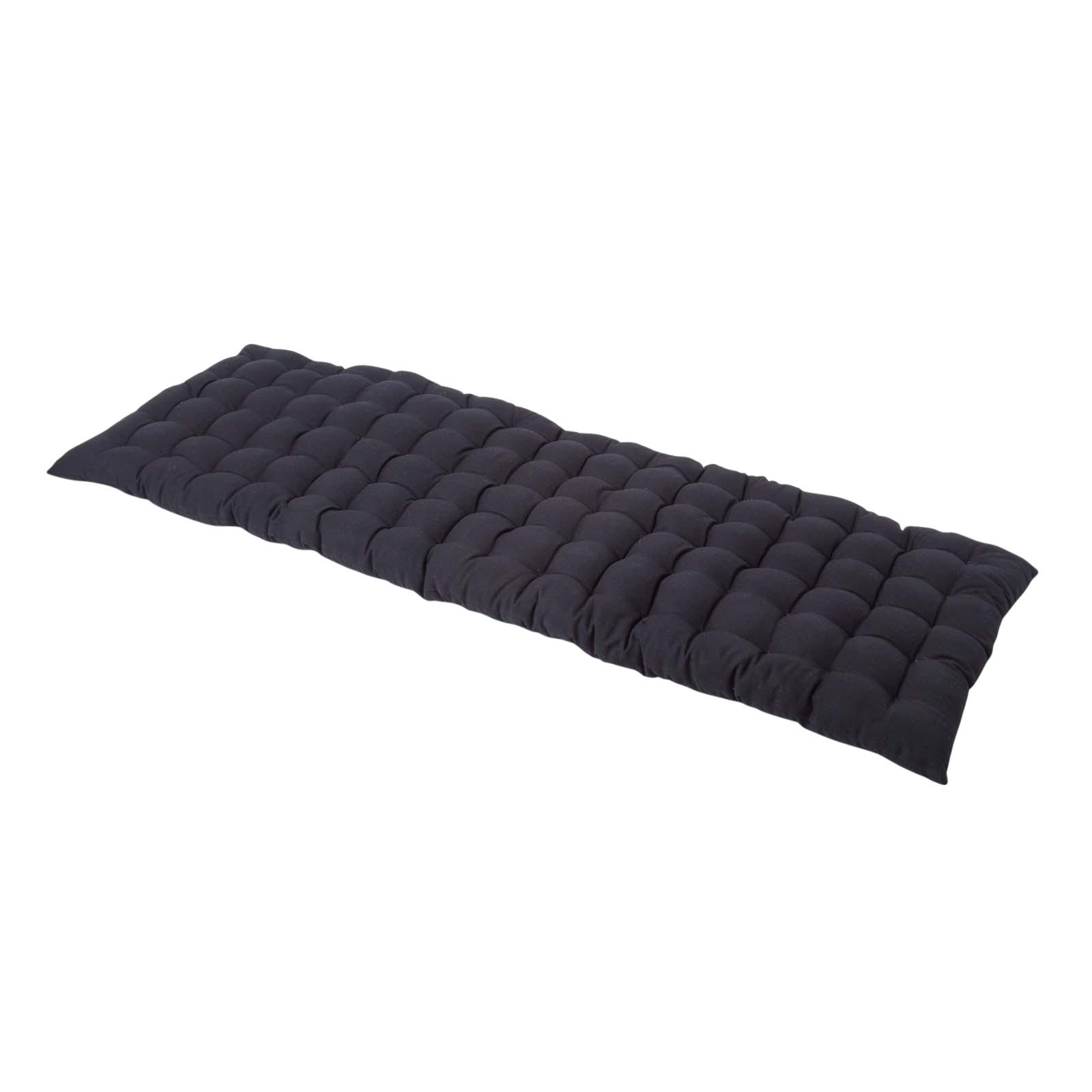 BANKAUFLAGE 3-Sitzer schwarz 143/48/5 cm - Schwarz, Textil (143/48/5cm) - Homescapes