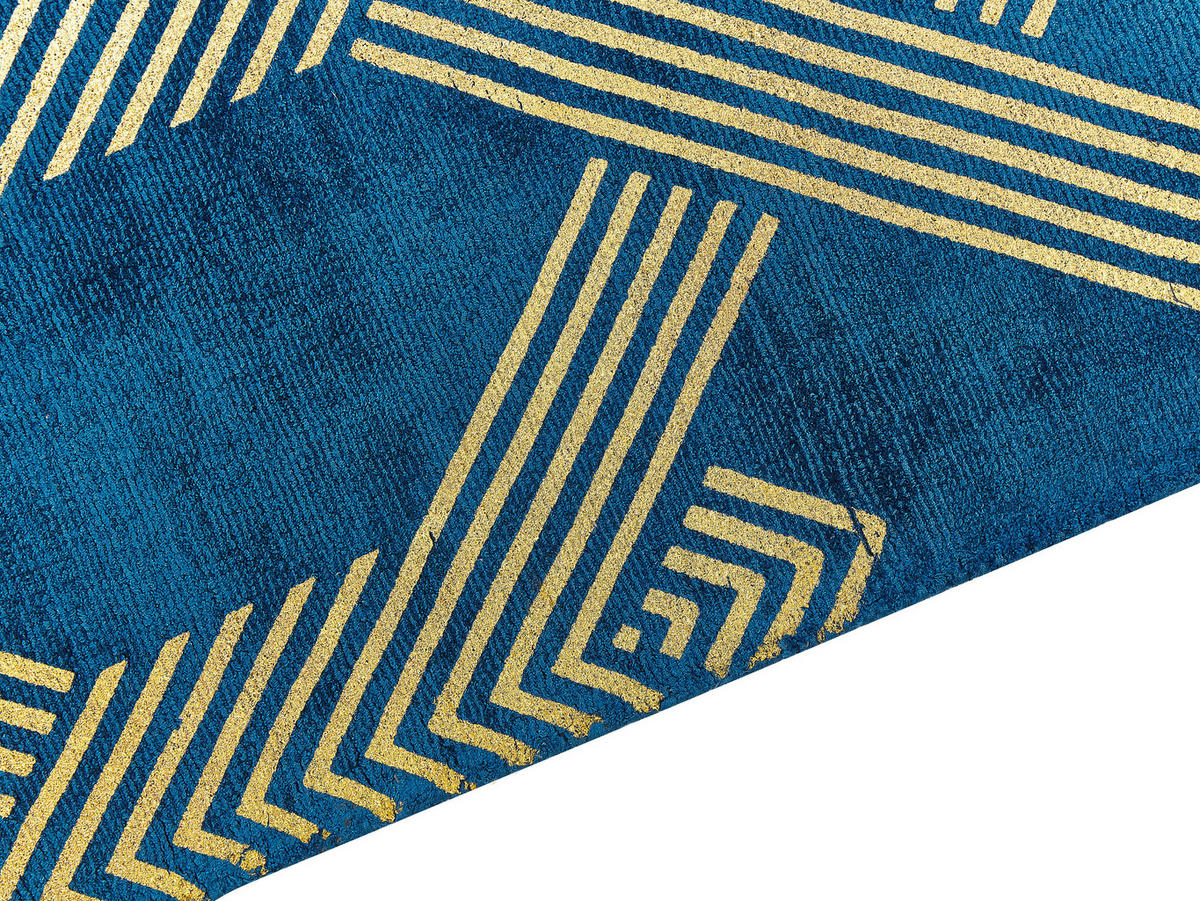 KURZFLOR-TEPPICH Vekse 230/160 cm - Blau, Naturmaterialien (160/230cm) - Beliani