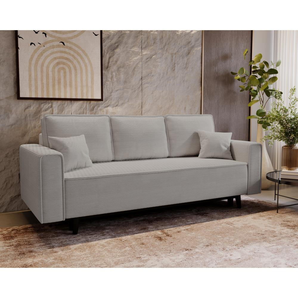 3-SITZER SOFA Monte mit Schlaffunktion cappuccino - Cappuccino, Textil (225/73/95cm) - Beautysofa