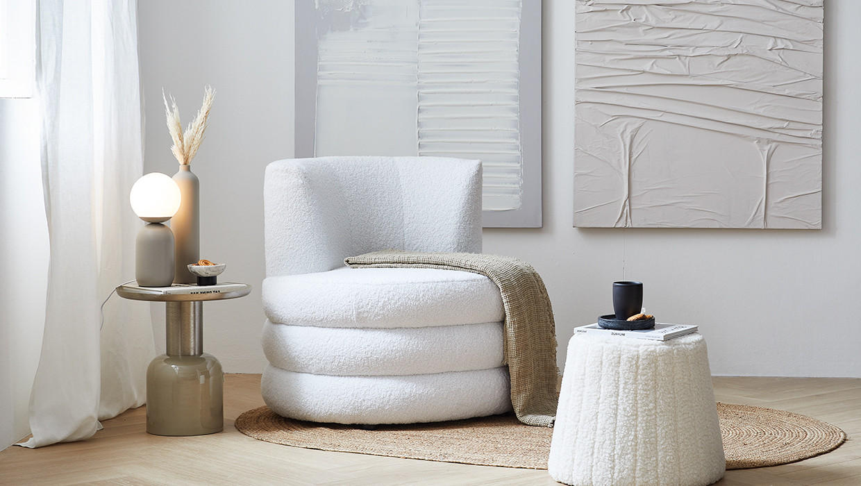 Hocker boucle leuchte
