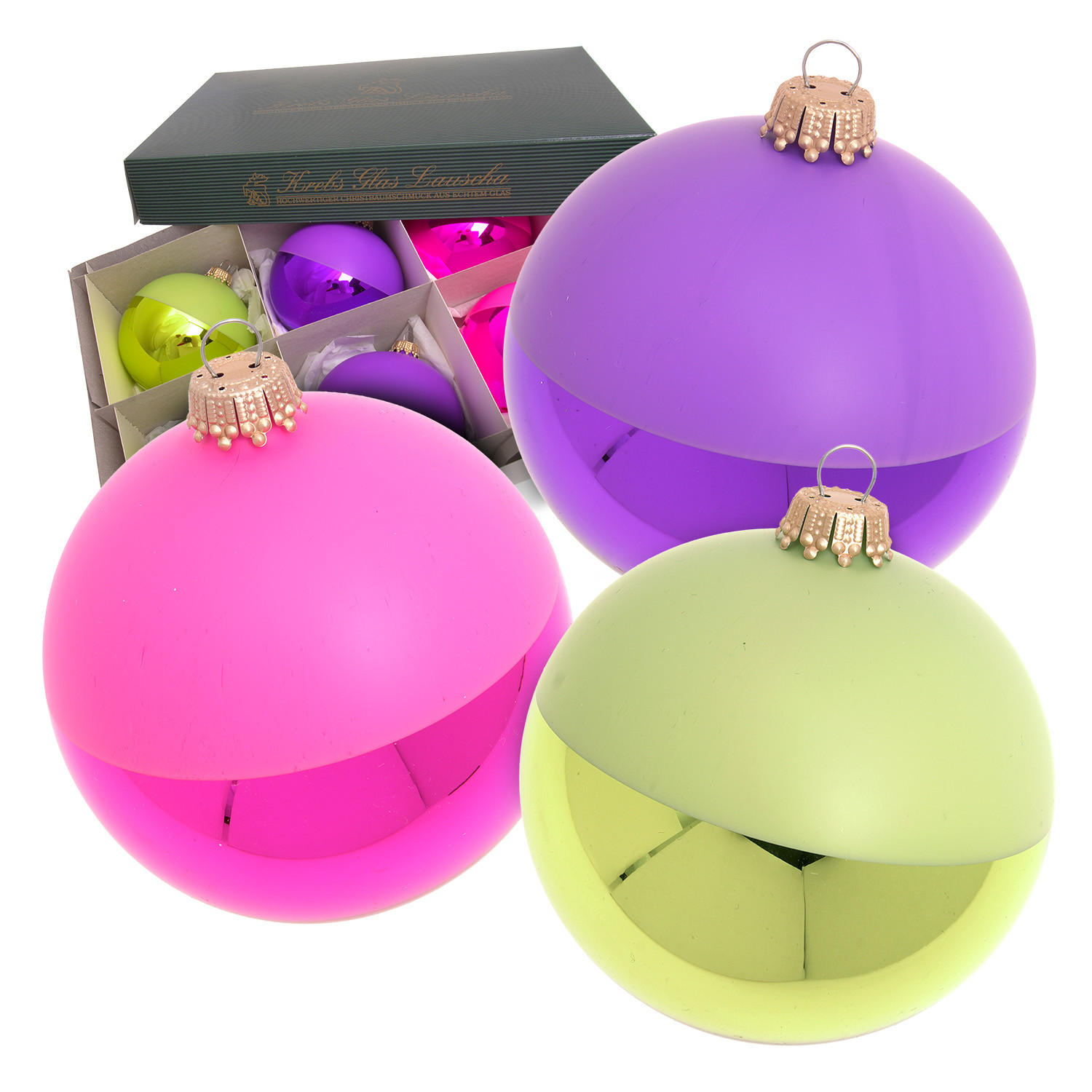 CHRISTBAUMKUGELN Farbenfroh Mehrfarbig 8cm (Glas / 6 Stk.) - Multicolor, Glas (8/8/8cm) - Krebs Glas Lauscha