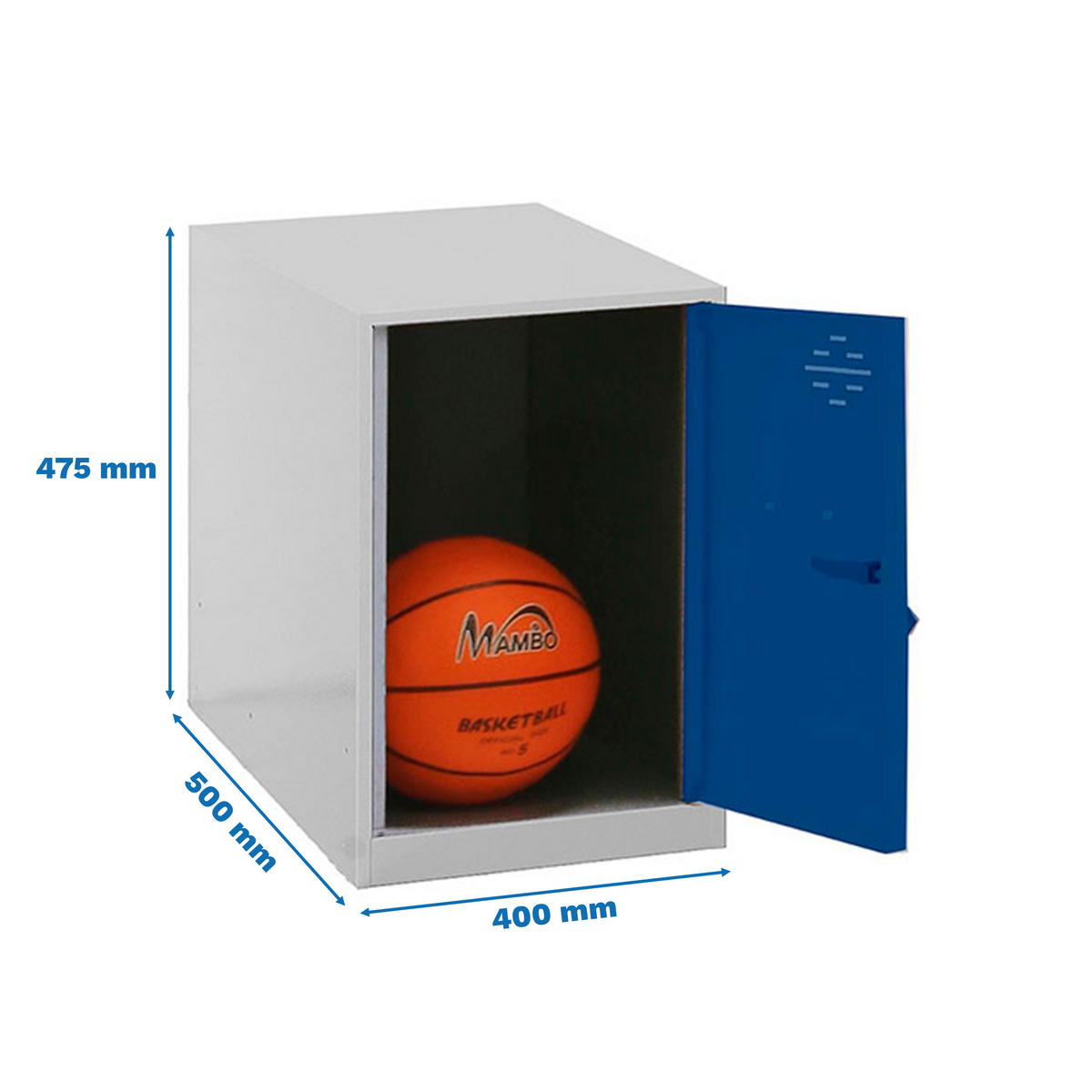 SCHLIESSFACHWÜRFEL Amego HxBxT 47,5x40x50 cm Ohne Standfüße Blau-Grau Spind - Blau, Metall (40/47.5/50cm) - PROREGAL