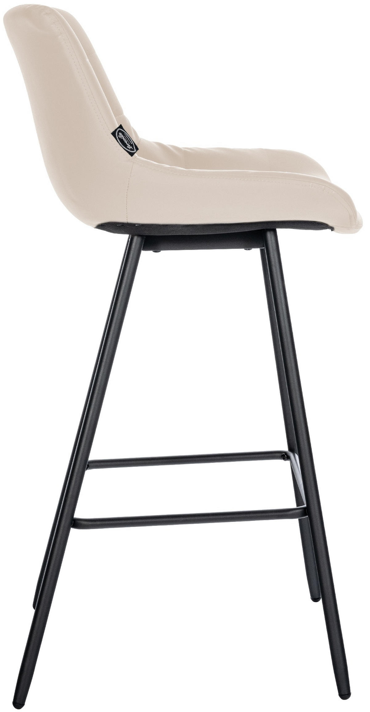 BARHOCKER Lederlook creme - Creme/Schwarz, Textil/Metall (49/104/56cm) - CLP