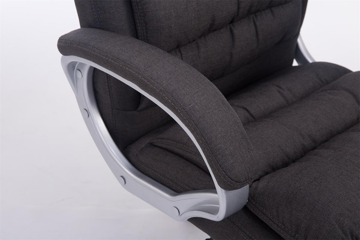BÜROSTUHL SOUK Stoff 116x68x77 Dunkelgrau Stoff Metall - Dunkelgrau, Textil/Metall (68/116/77cm) - DELUKE