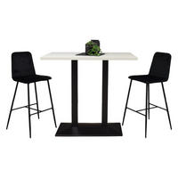 TRESENTISCH Electra 120x70x106 schwarz matt/weiß matt lack - Weiß, Metall (120/70/106cm) - 58aufmkessel