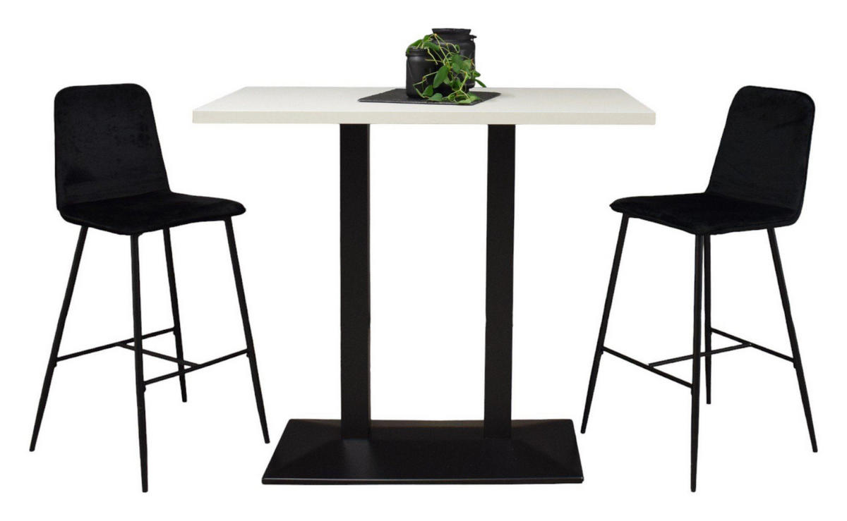 TRESENTISCH Electra 120x70x106 schwarz matt/weiß matt lack - Weiß, Metall (120/70/106cm) - 58aufmkessel