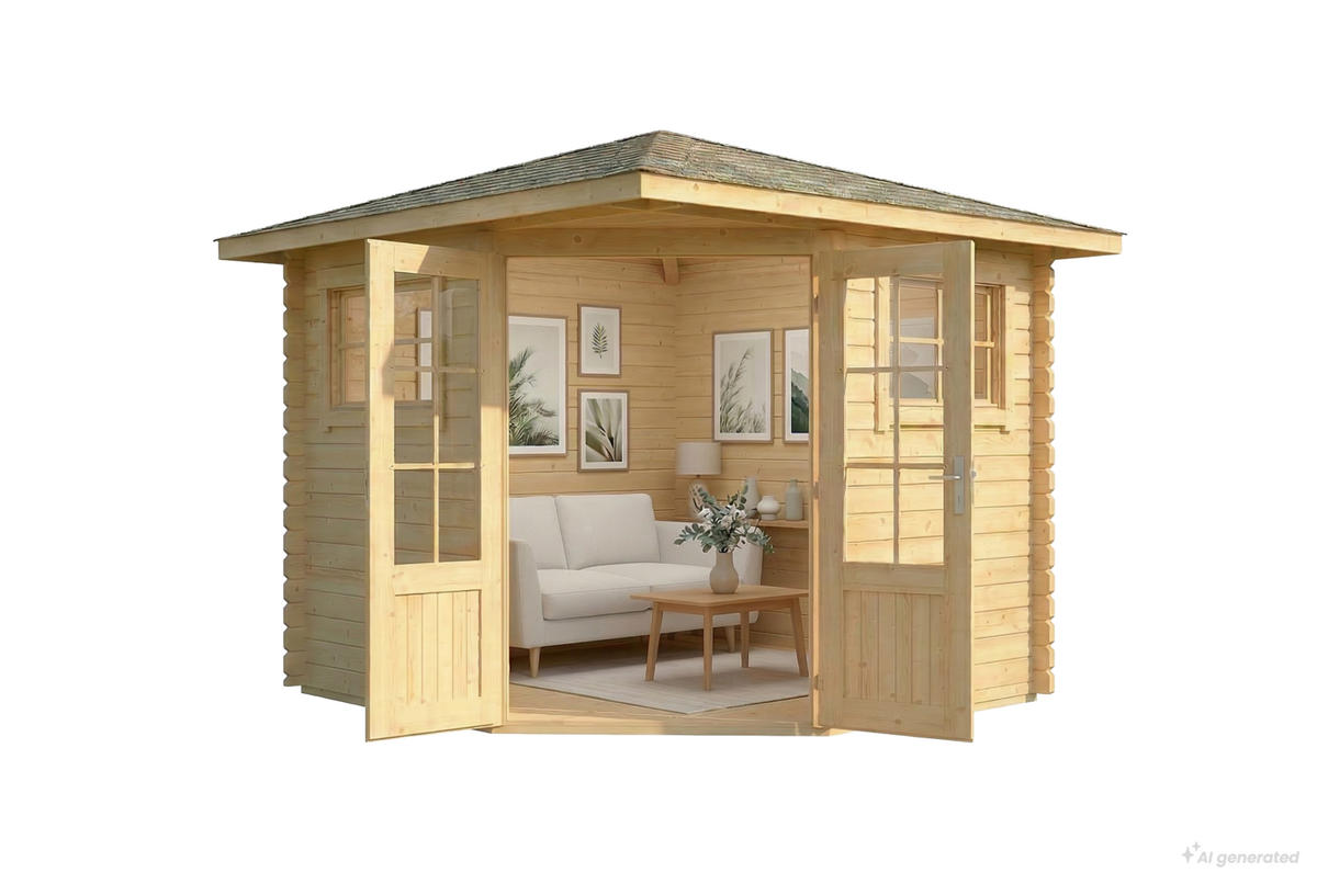 GARTENHAUS Holz Sunny - Naturfarben, Holz (269/257/269cm) - Alpholz