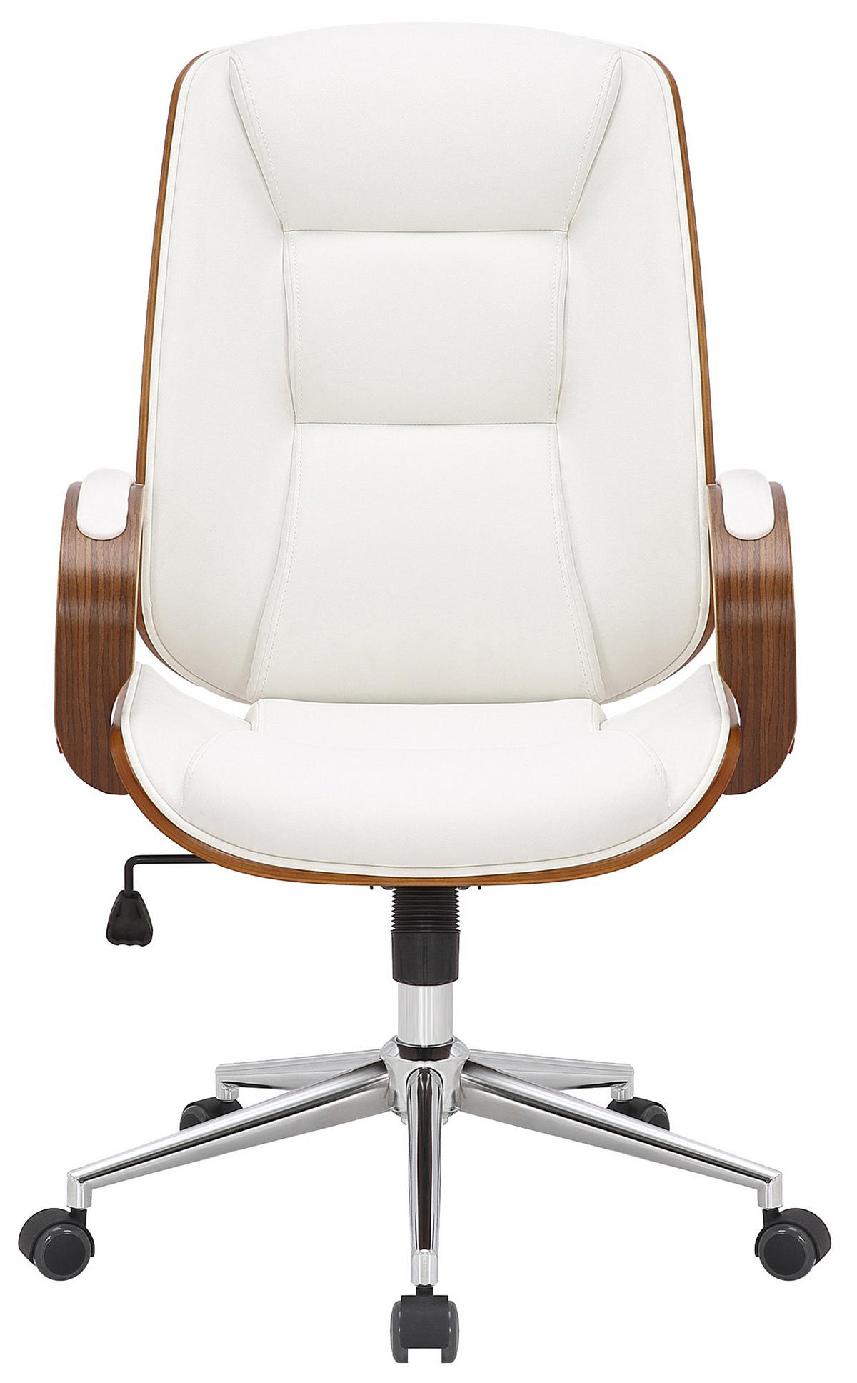 BÜROSTUHL Nyxar walnuss/weiß - Chromfarben/Weiß, Metall (60/110/68cm) - TPFLiving