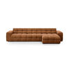 ECKSOFA rechts Kendal aus Samt kamel 5 Sitzplätze - Hellbraun, Textil (173/357cm) - Micadoni