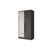KLEIDERSCHRANK - LUSSO - 102 - Schwarz - Schwarz Hochglanz/Schwarz, Holzwerkstoff (102/200/51cm) - ALTDECOR
