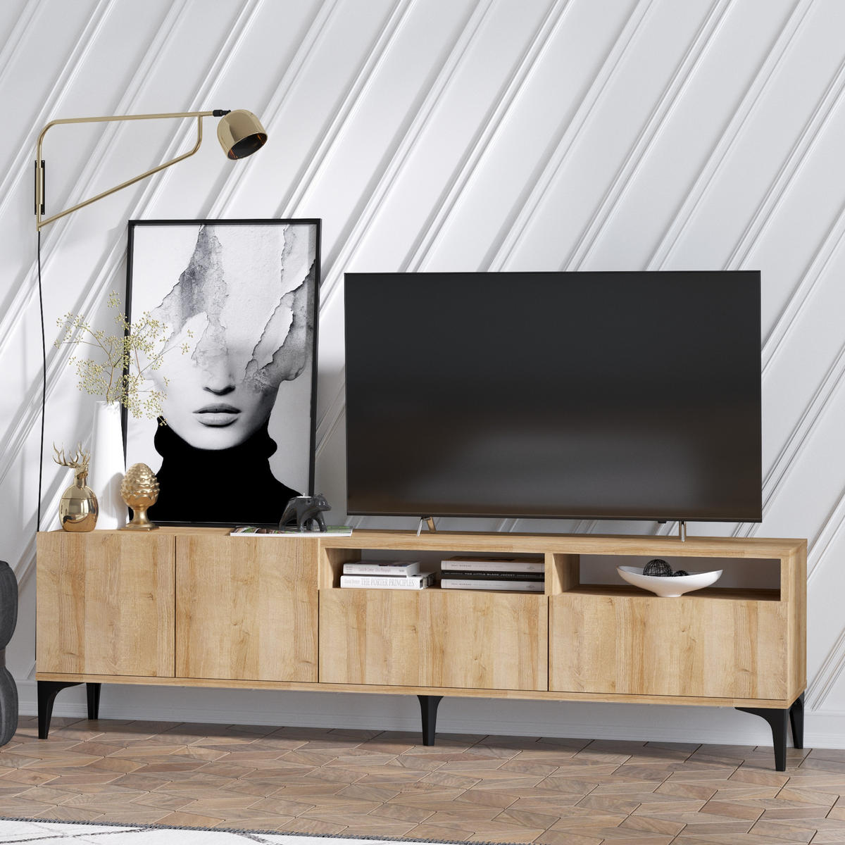 TV-MÖBEL ross beige - Beige, Holz (35/52/180cm) - Habitat Garten