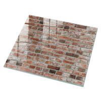 GLASPLATTE 80x60 cm – Ziegelmauer - Beige, Glas (0.4/80/60cm) - ArtPrintCave