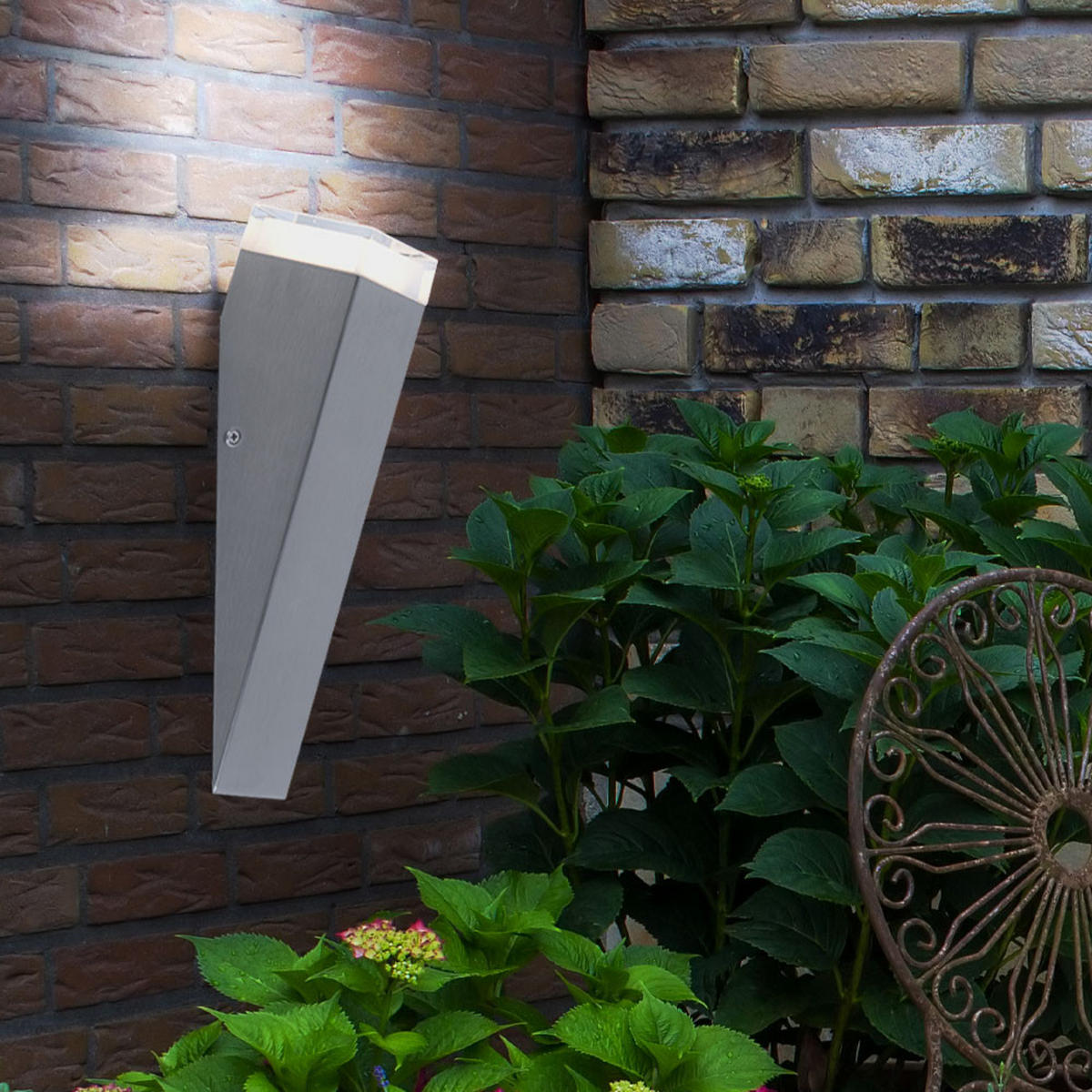 LED AUSSEN-WANDLEUCHTE Edelstahl Silber 3er Set - Silberfarben, Metall (7.5/30.5/8.5cm)