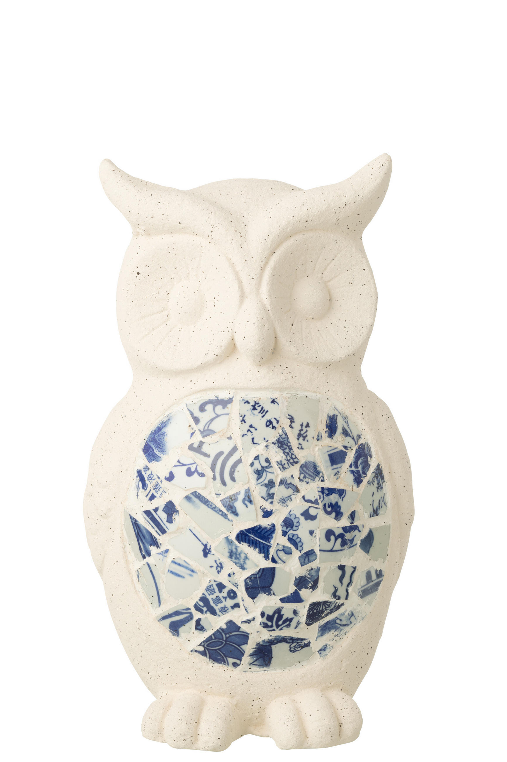DEKOOBJEKT EULE AUßENBEREICH - Blau, Glas/Naturmaterialien (22/41/23.5cm) - J-Line